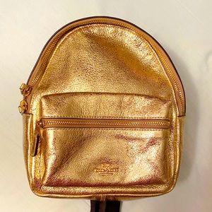 Coach Metallic Gold Mini Charlie Backpack